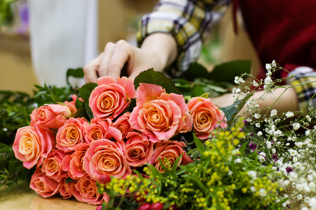Florist Arranging Flowers